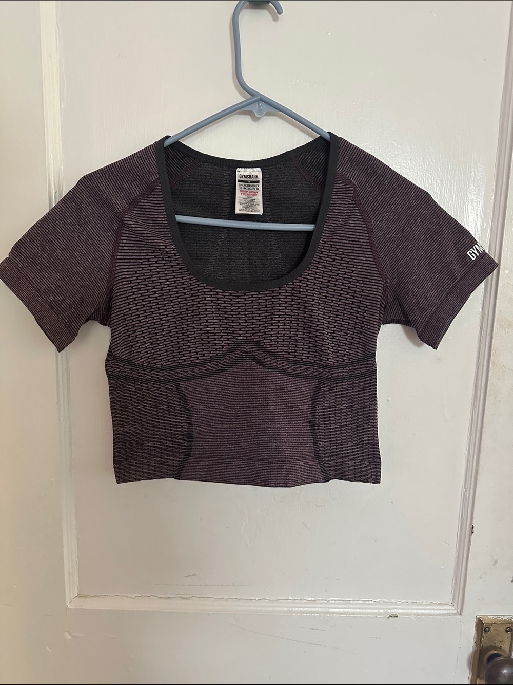 Gymshark Heather Plum Seamless Crop Top - Short Sleeve